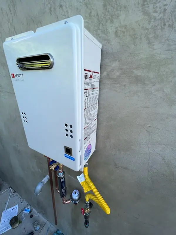 Tankless water heater installation for Oasis homes